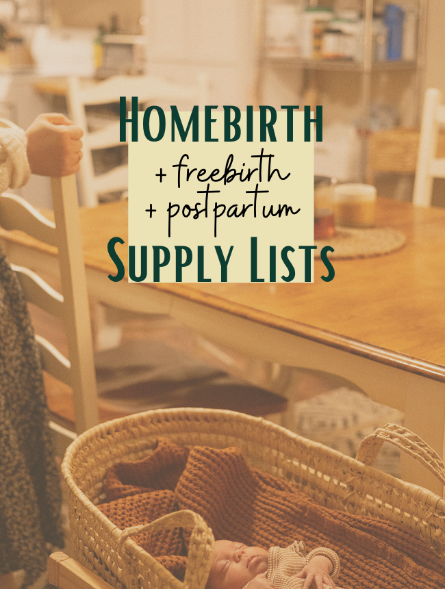 Homebirth+Postpartum Supply Lists